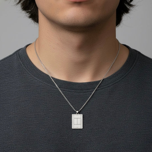 Tennis Court Pendant Necklace(SIlver)