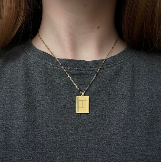 Tennis Court Pendant Necklace(Gold)