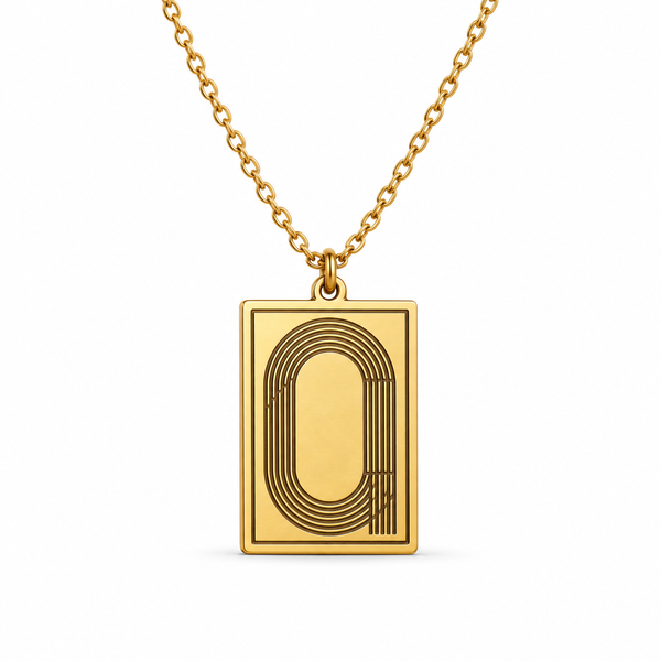 Track Pendant Necklace — Gold
