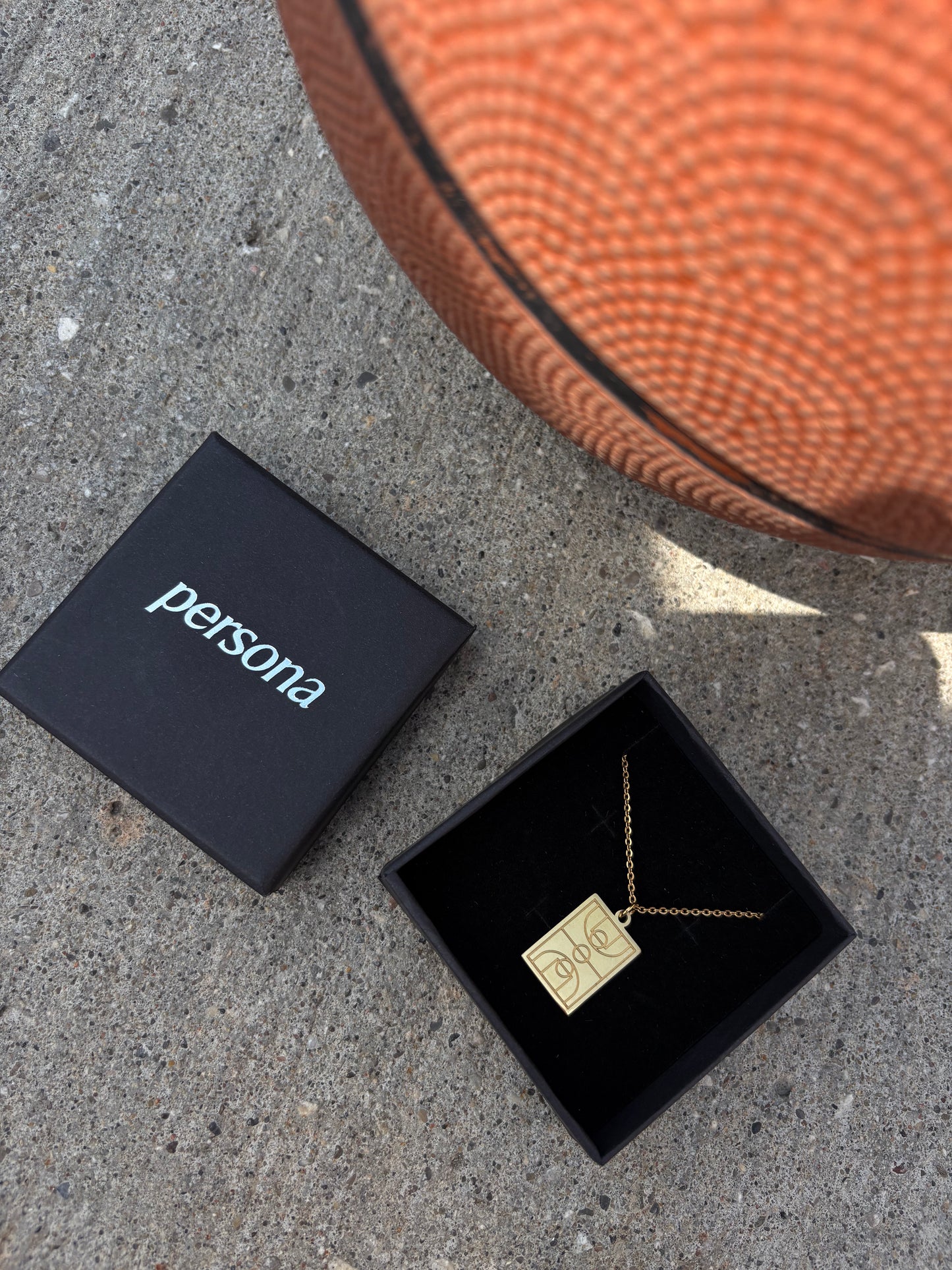 Basketball Court Pendant – Gold