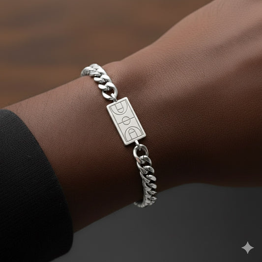 Basketball Cuban Link Bracelet — Silver