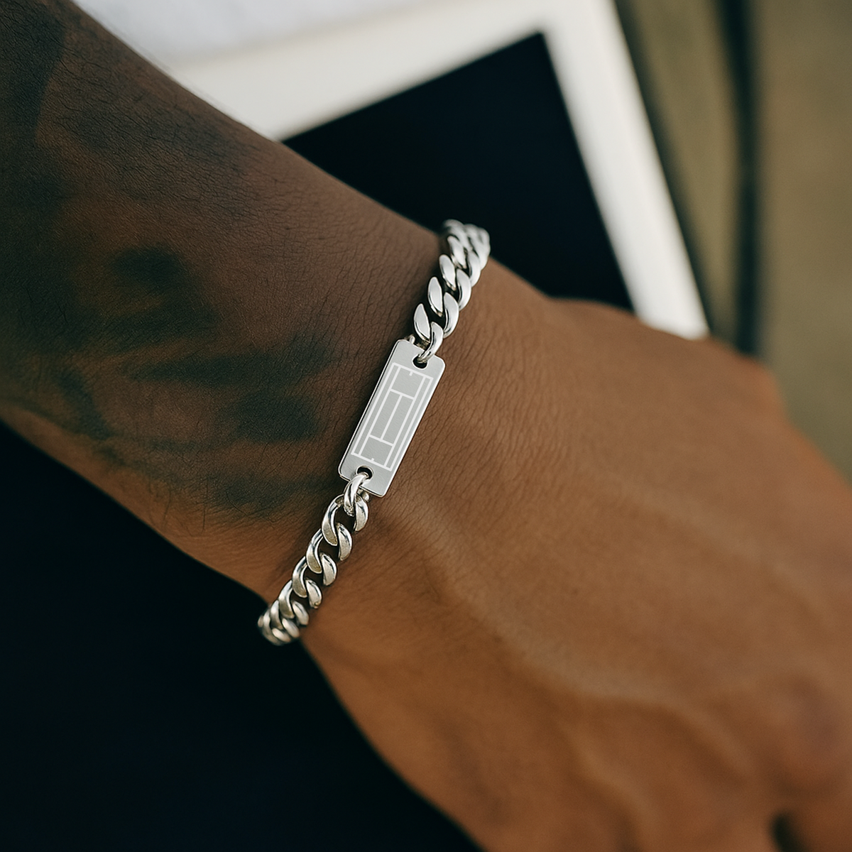 Tennis Cuban Link Bracelet(Silver)