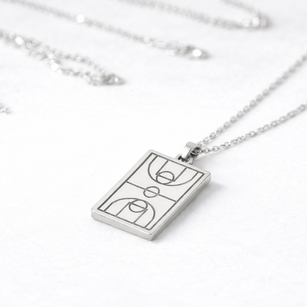 Basketball Court Pendant – Silver