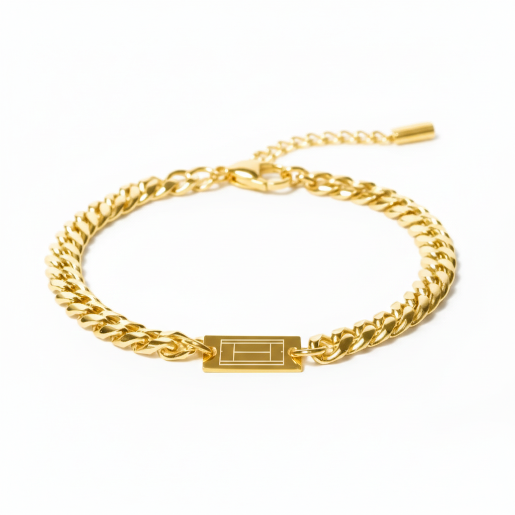 Tennis Cuban Link Bracelet — Gold