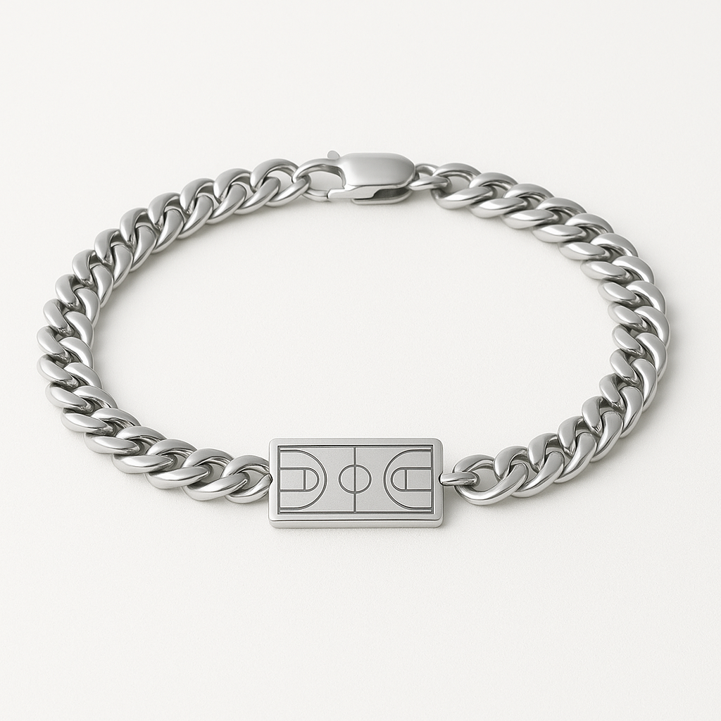 Basketball Cuban Link Bracelet — Silver