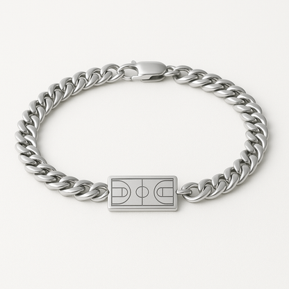 Basketball Cuban Link Bracelet — Silver
