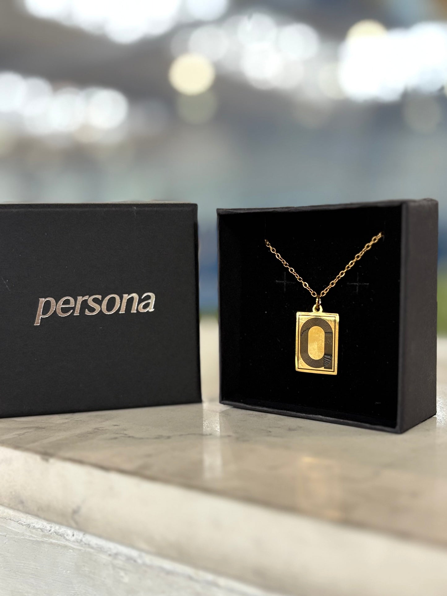 Track Pendant Necklace — Gold