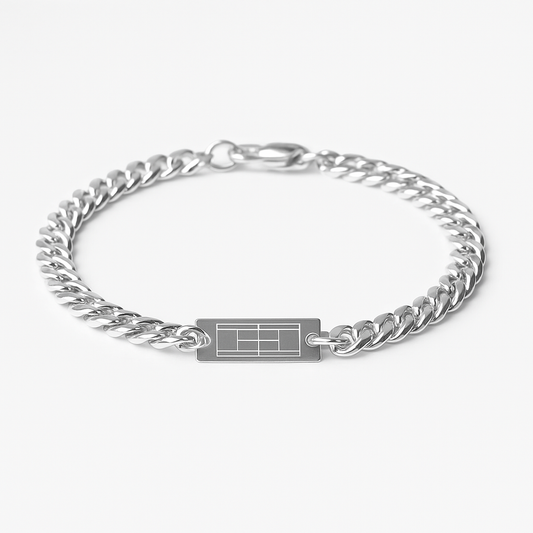 Tennis Cuban Link Bracelet(Silver)