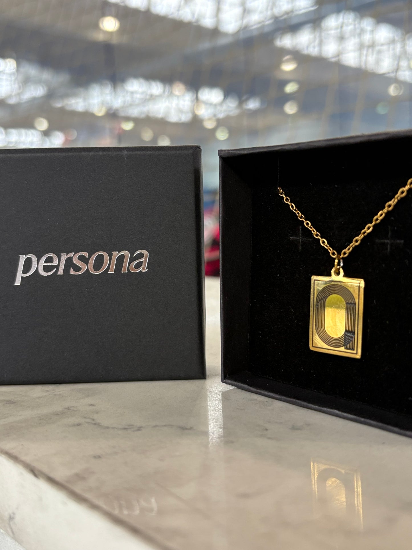 Track Pendant Necklace — Gold