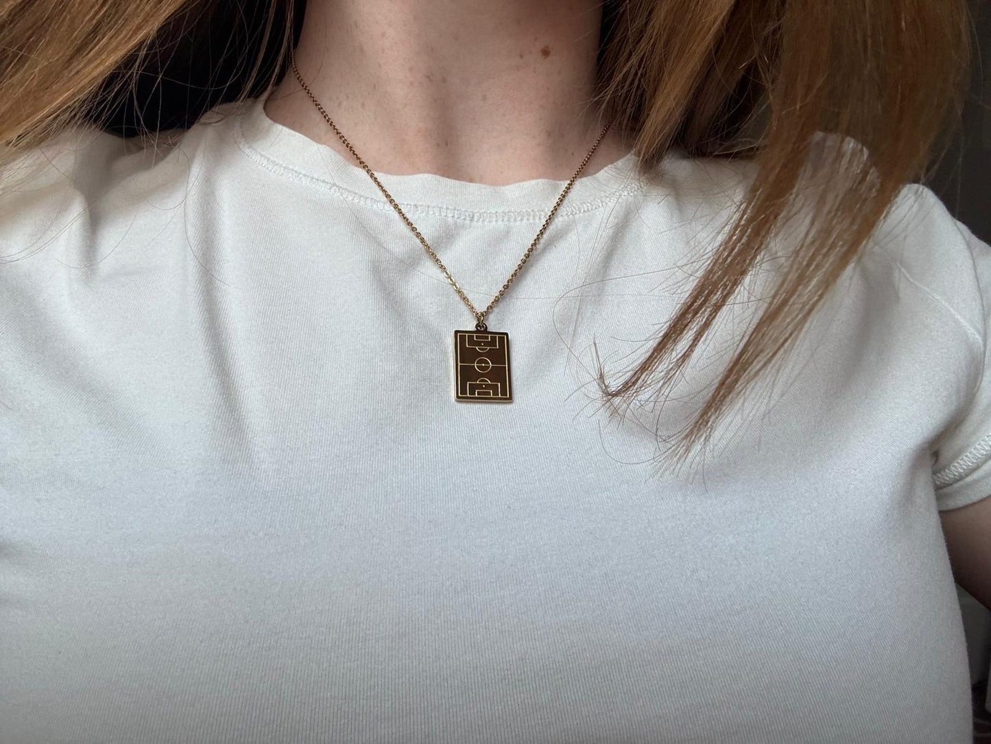 Soccer/Football Field Necklace – Gold