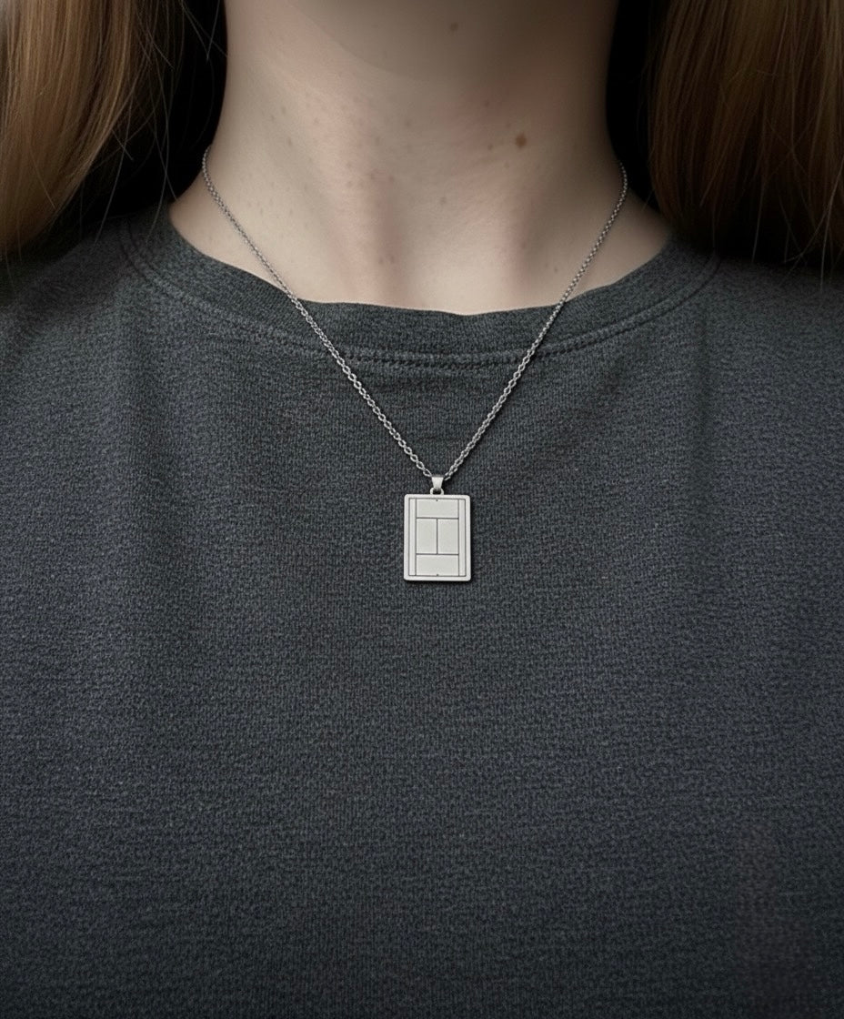 Tennis Court Pendant Necklace(SIlver)