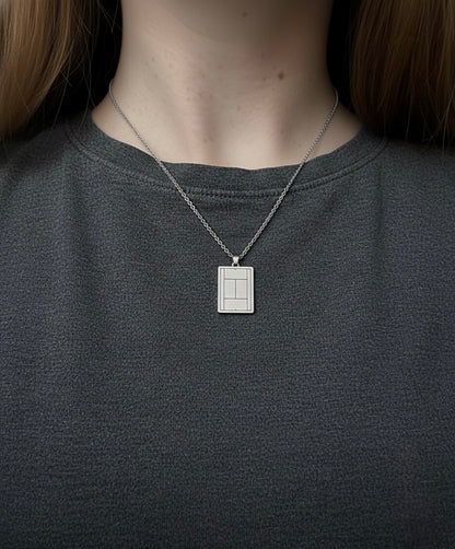 Tennis Court Pendant Necklace(SIlver)