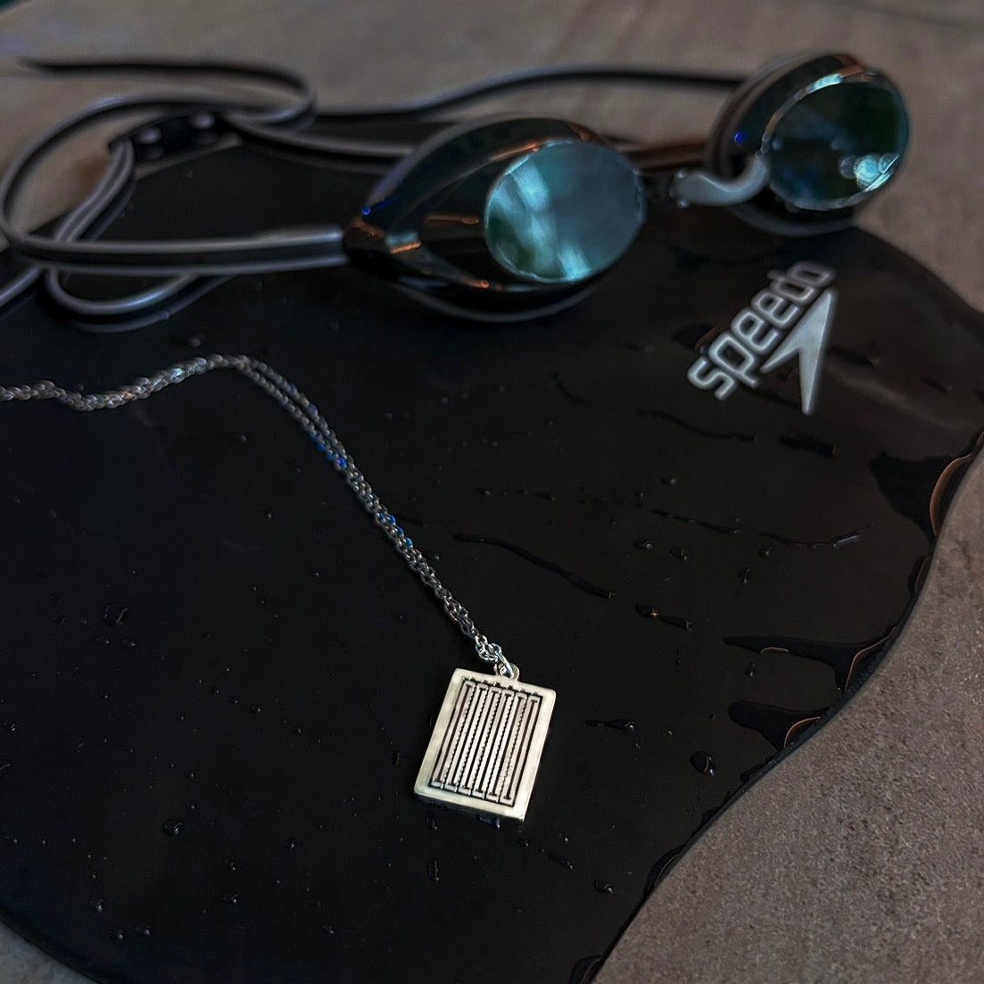 Swimming Pendant Necklace — Silver