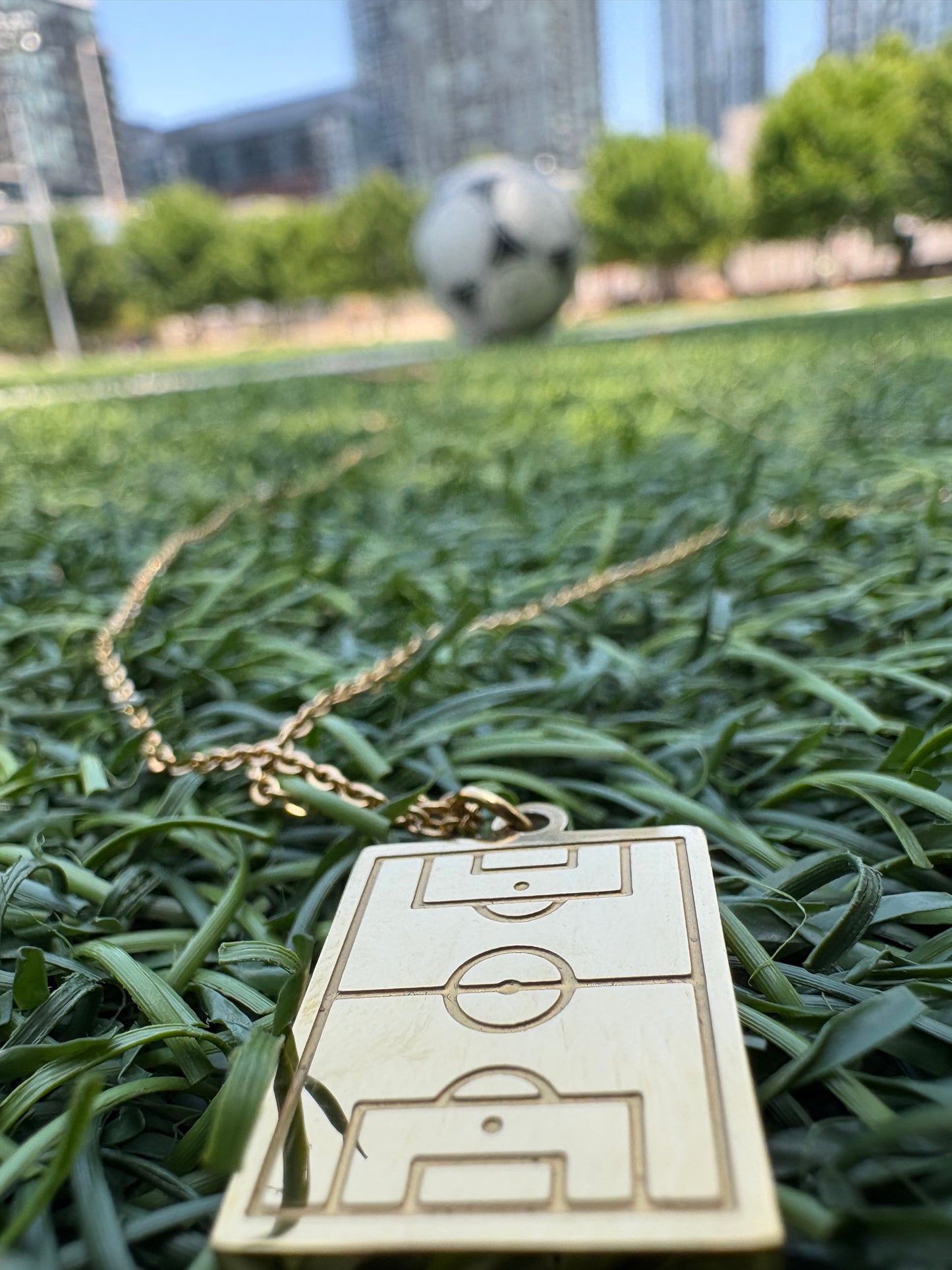 Soccer/Football Field Necklace – Gold