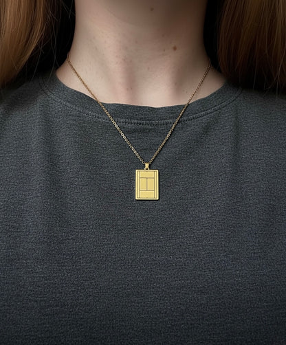 Tennis Court Pendant Necklace(Gold)