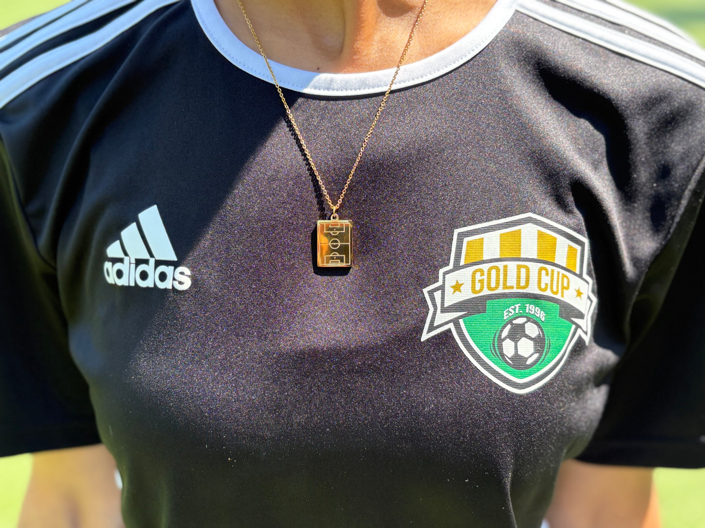 Soccer/Football Field Necklace – Gold