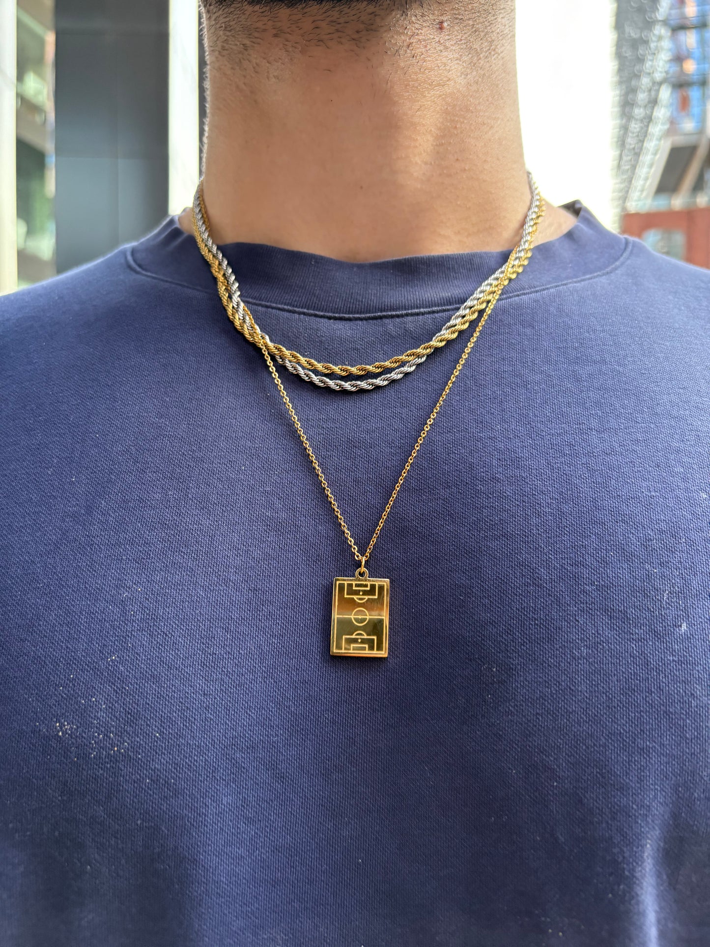 Soccer/Football Field Necklace – Gold