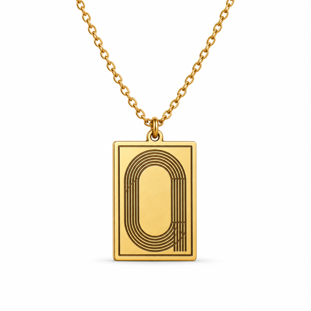 Track Pendant Necklace — Gold