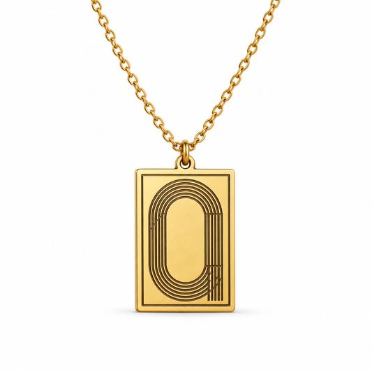 Track Pendant Necklace — Gold