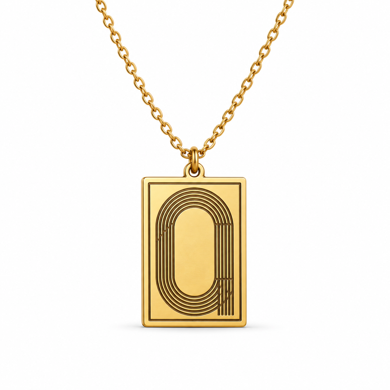 Track Pendant Necklace — Gold