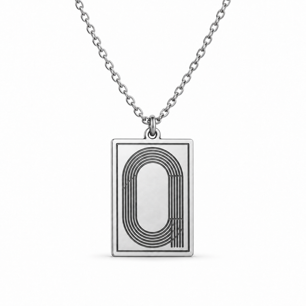 Track Pendant Necklace — Silver