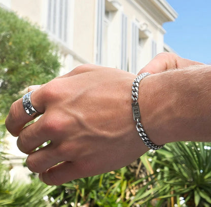 Footy Cuban Link Bracelet — Silver