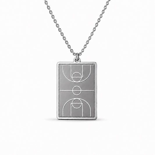 Basketball Court Pendant – Silver