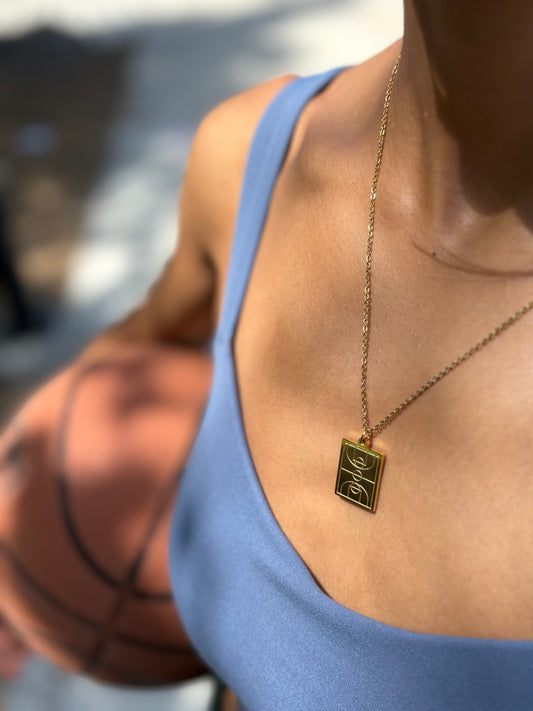 Basketball Court Pendant – Gold