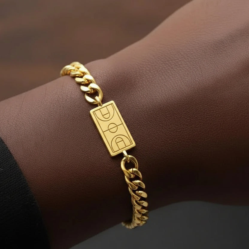 Basketball Cuban Link Bracelet — Gold