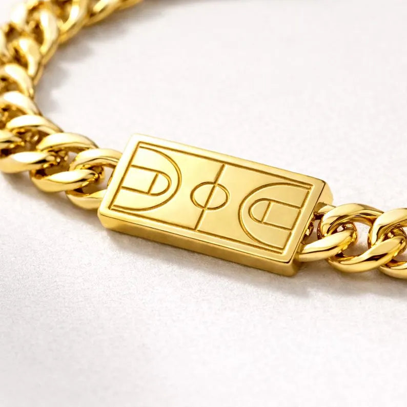 Basketball Cuban Link Bracelet — Gold