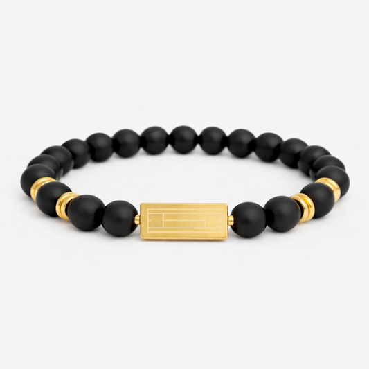 Tennis Matte Beaded Bracelet — Gold