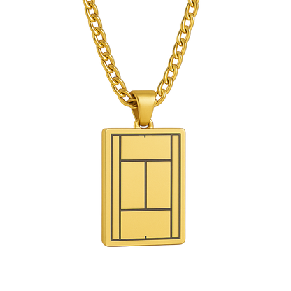 Tennis Court Pendant Necklace(Gold)