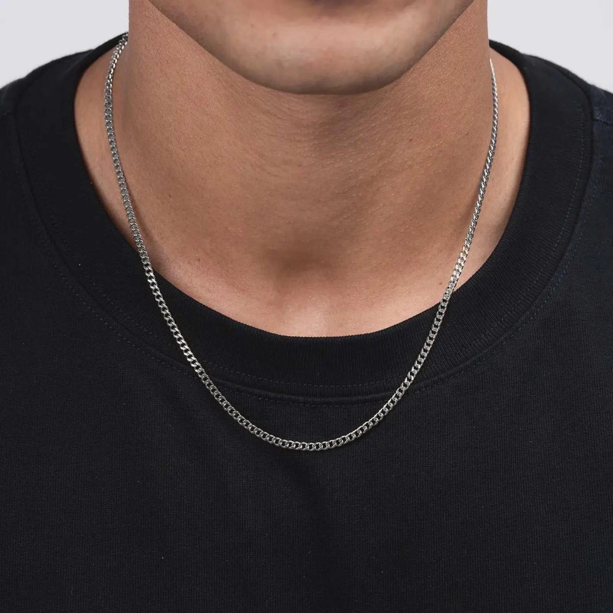 Curb Chain Necklace — Silver