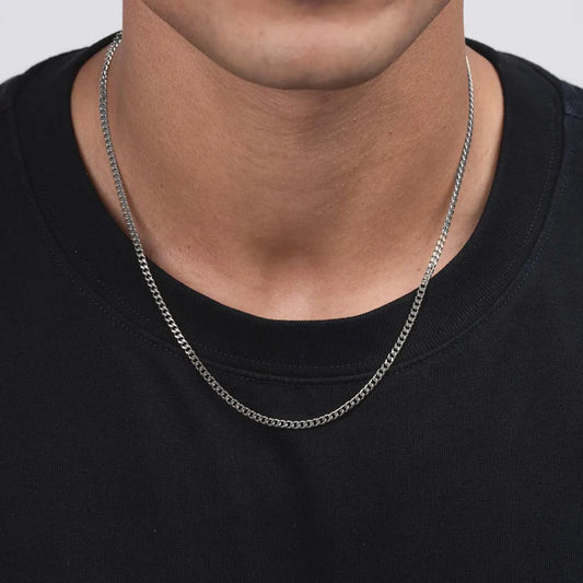 Curb Chain Necklace — Silver