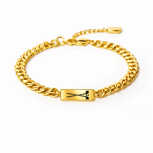 Cuban Hockey Bracelet – Gold