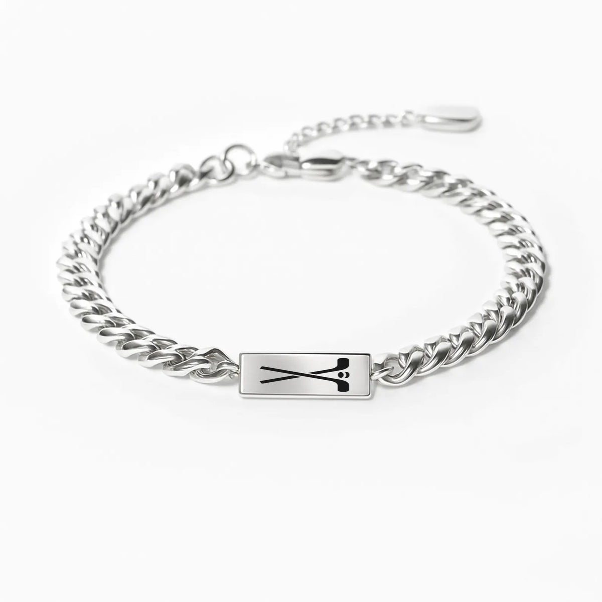 Cuban Hockey Bracelet – Silver