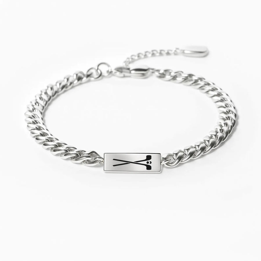 Cuban Hockey Bracelet – Silver
