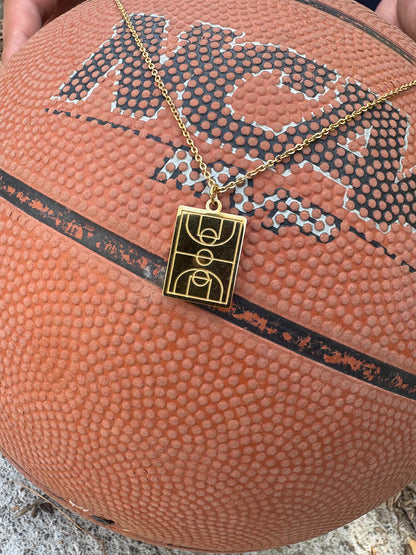 Basketball Court Pendant – Gold