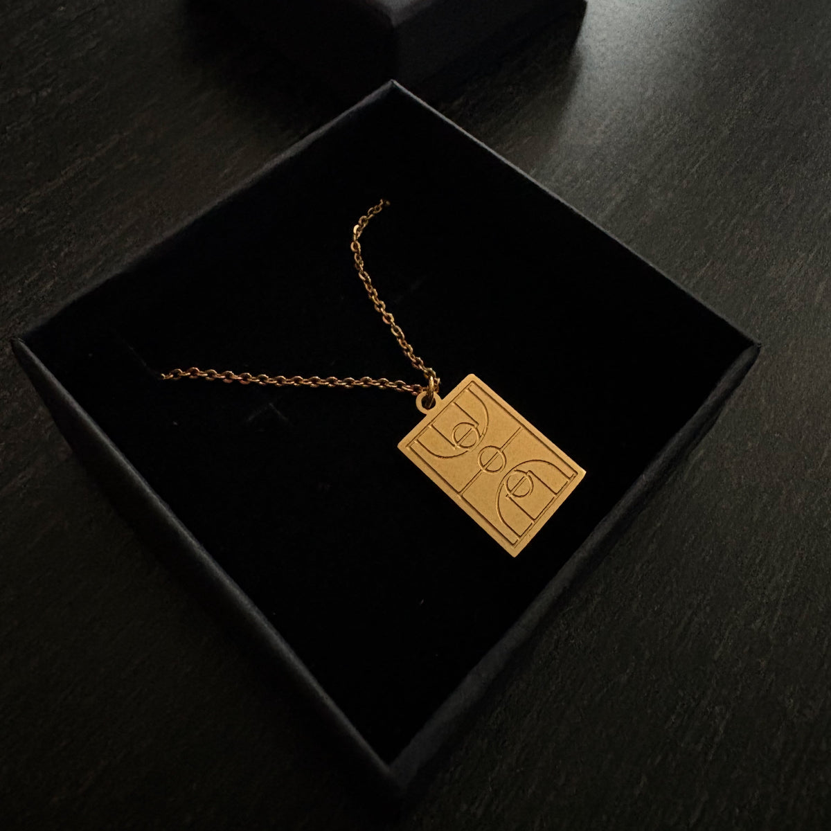 Basketball Court Pendant – Gold