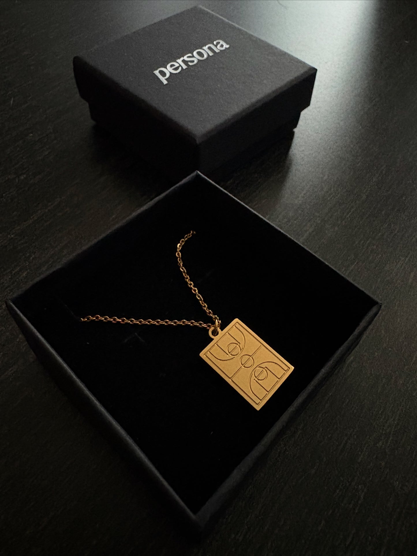 Basketball Court Pendant – Gold