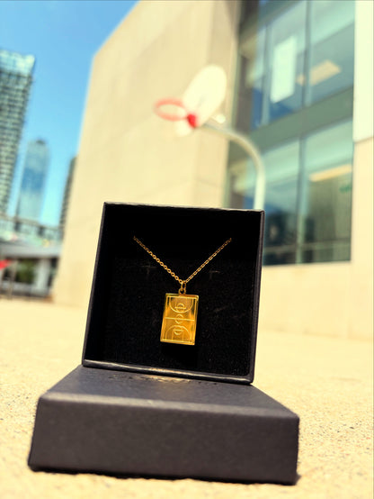 Basketball Court Pendant – Gold