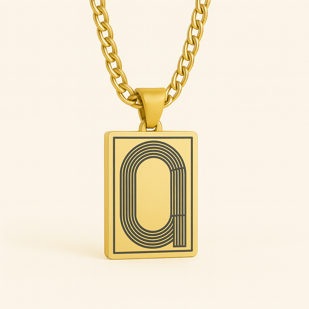 Track Pendant Necklace — Gold
