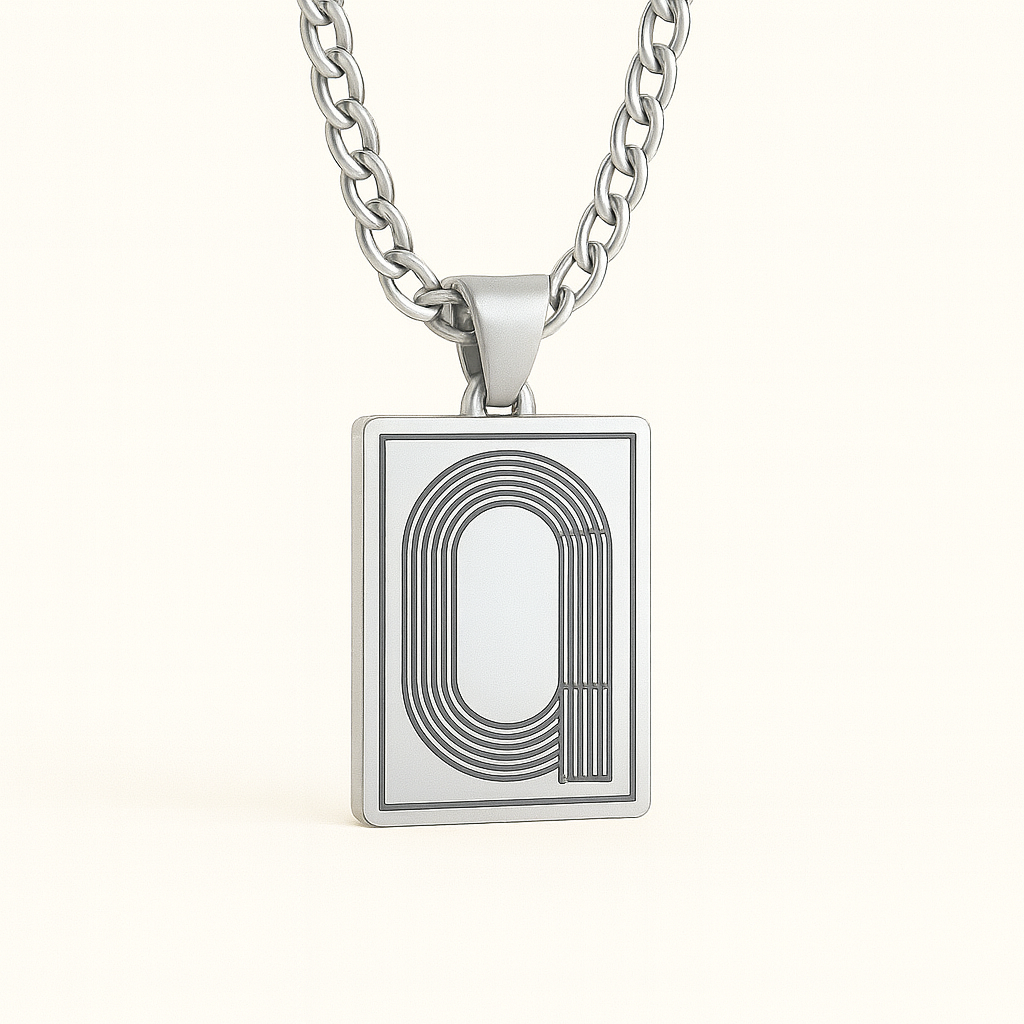 Track Pendant Necklace — Silver