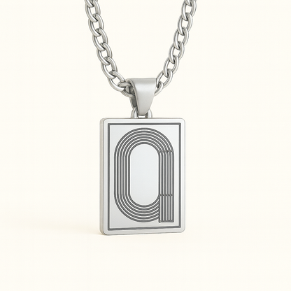 Track Pendant Necklace — Silver