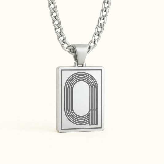 Track Pendant Necklace — Silver