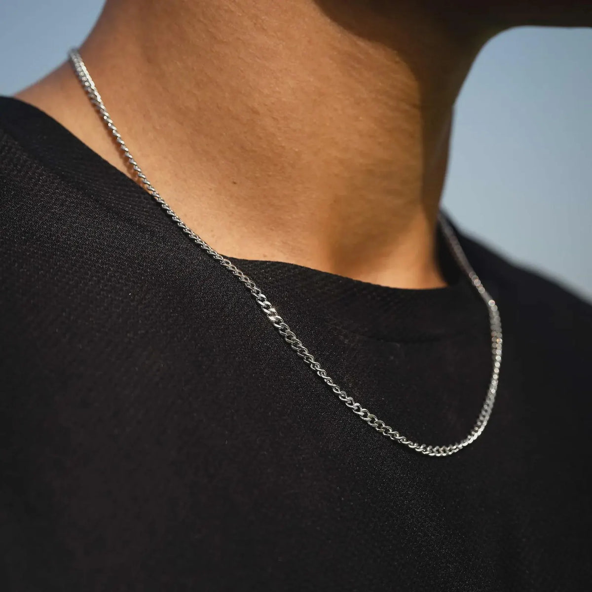 Curb Chain Necklace — Silver