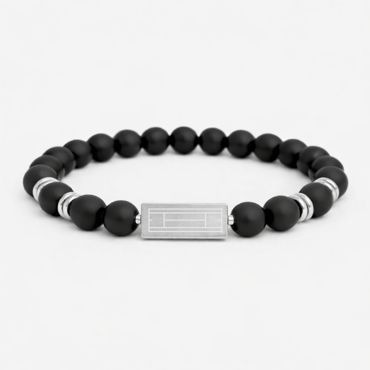 Tennis Matte Beaded Bracelet — Silver