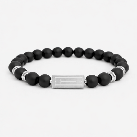 Tennis Matte Beaded Bracelet — Silver