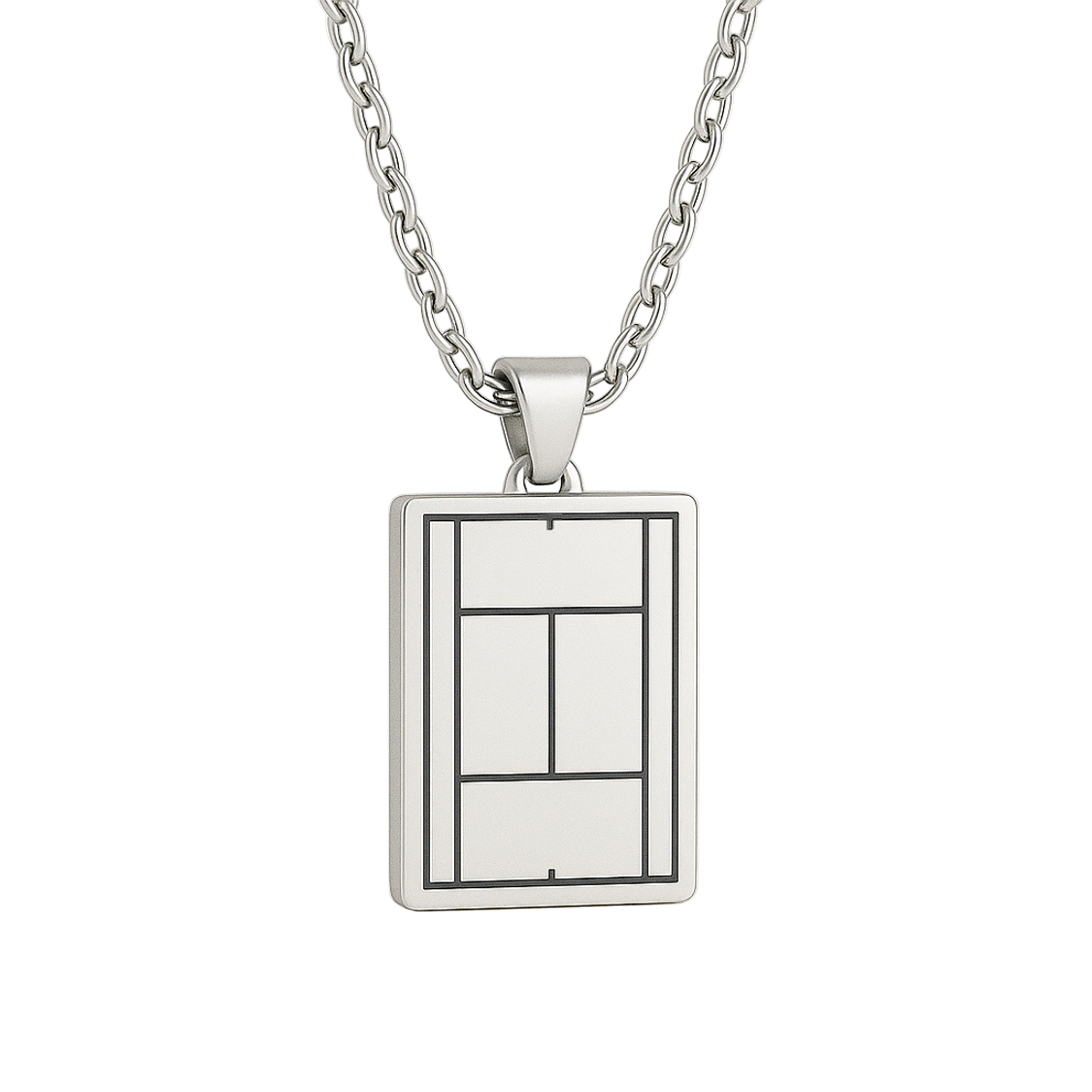 Tennis Court Pendant Necklace(SIlver)