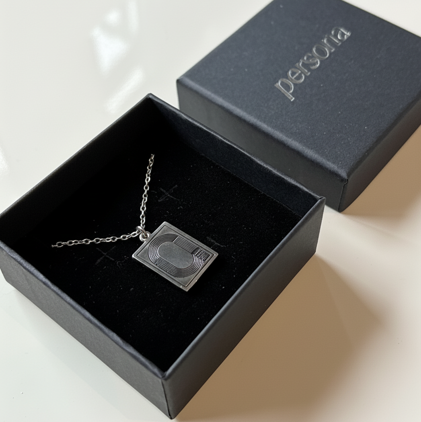 Track Pendant Necklace — Silver